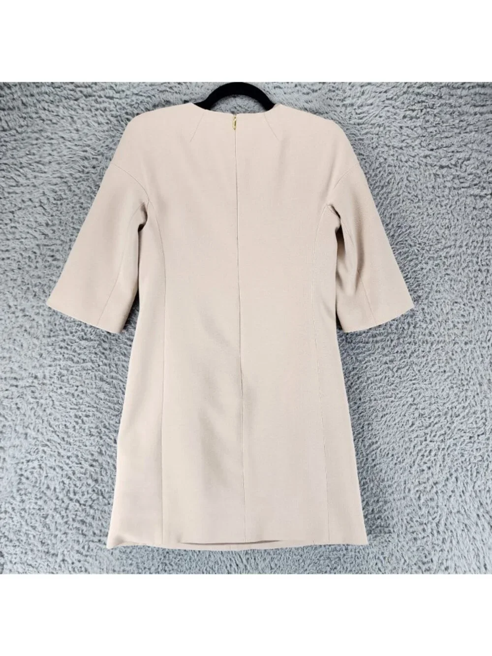 Trina Turk Dress Womens 8 Tan Half Sleeve Pocket Sheath
